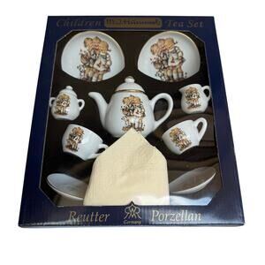 Reutter Porzellan Mj Hummel 3 Children 11 Pc Tea Set Gold Rimmed Germany